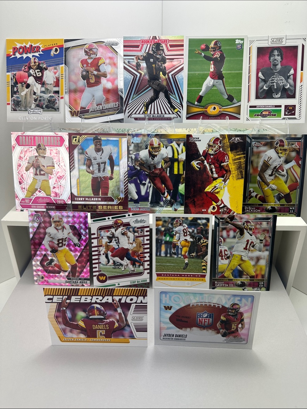 Jayden Daniels/McLaurin/D. Jackson/Moss w/ RG3 Rookie Washington stars lot of 16
